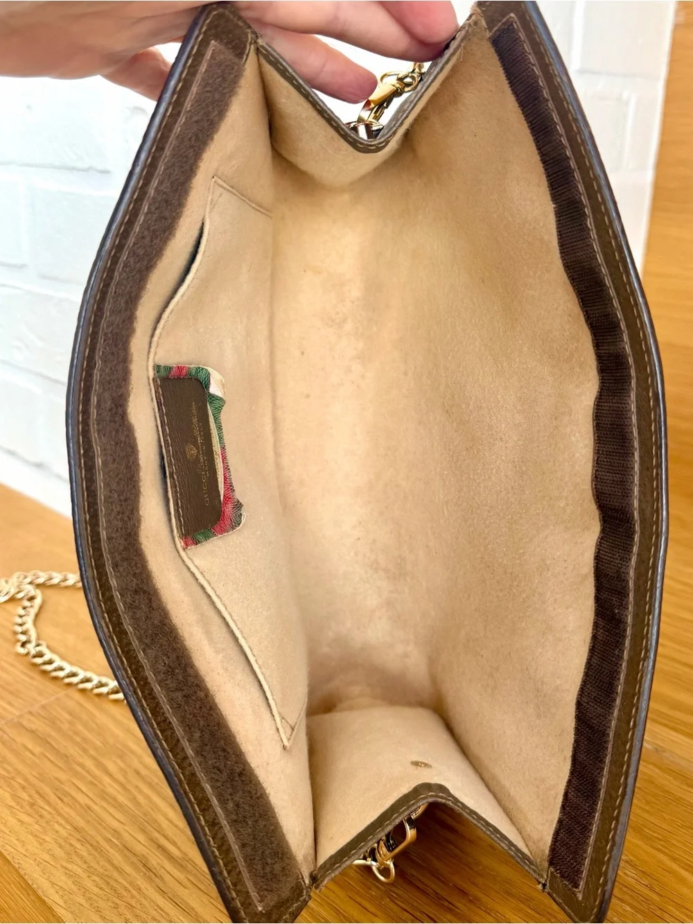 Gucci Authentic Vintage Monogram Sherry Line Clutch / Crossbody Bag